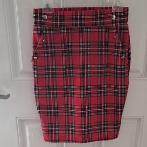 Plaid Red Women's Skirt